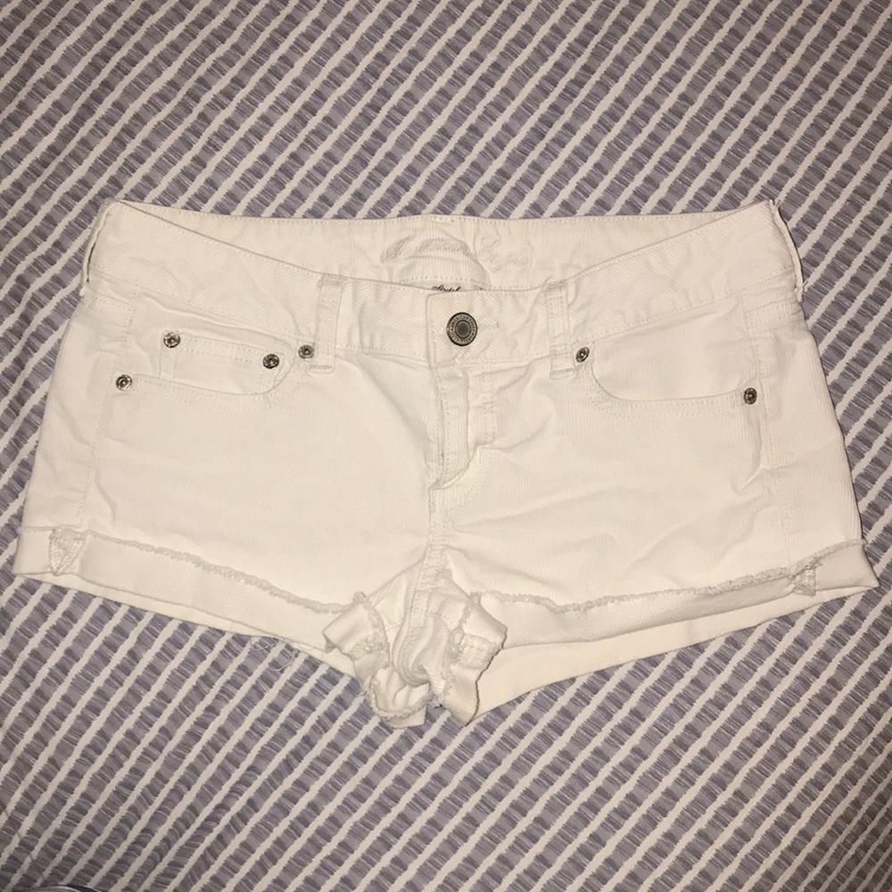 American Eagle White corduroy shorts